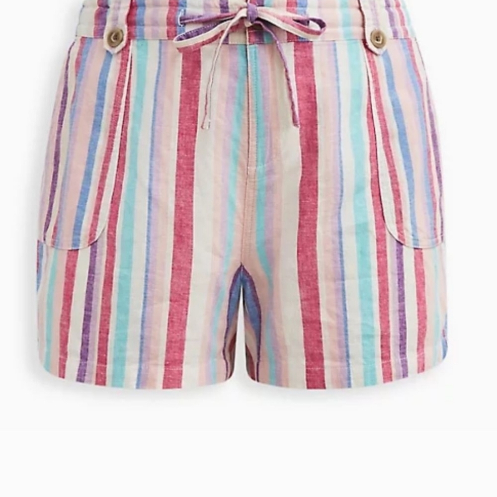 NWT Torrid Linen Blend striped shorts